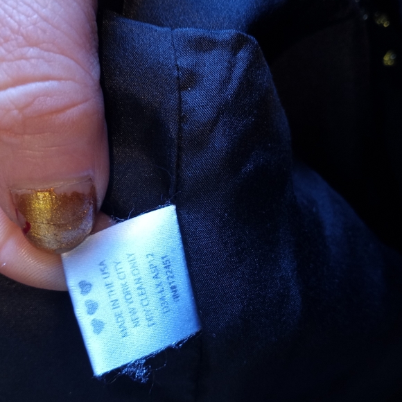 Final Sale  - Erin Fetherston Blk Gold Dot Slit Sleeve Dress - Picture 6 of 6